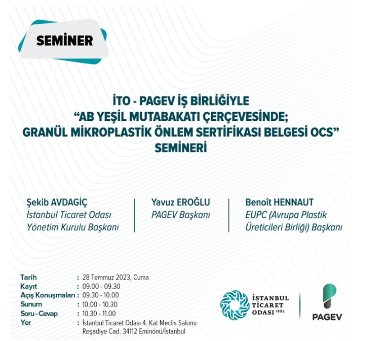 AB Yeşil Mutabakatı Çerçevesinde; Granül Mikroplastik Önlem Sertifikası Belgesi OCS Semineri